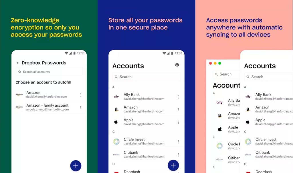 dropbox passwords manager